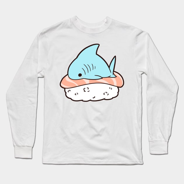 Sushi Shark Long Sleeve T-Shirt by kinokashi